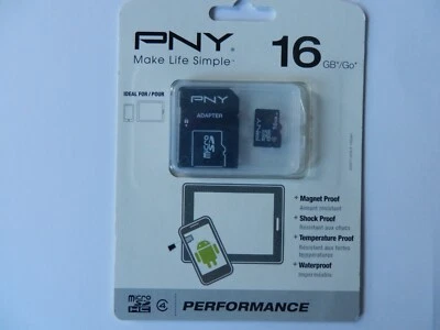 PNY 16 GB microSD High Capacity (microSDHC) with adapter and case New - Image 1 of 4