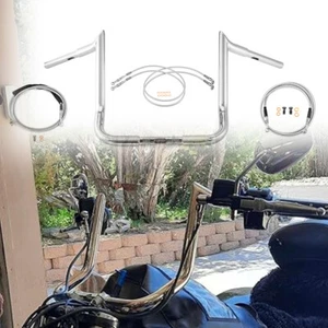 Cable de embrague de línea de freno de manillar de gancho de carne de elevación de 14" para Harley Touring ABS de 14-16 - Imagen 1 de 7