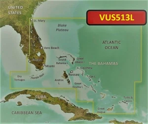 Bluechart G2 Vision HD Chart JACKSONVILLE-BAHAMAS VUS513L for the listed models - Picture 1 of 4