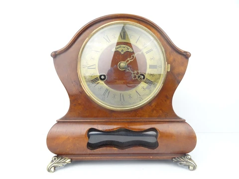 Dutch Warmink Vintage Antique Mantel Shelf 8 day Clock (Hermle Junghans era) Cover