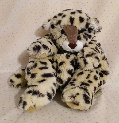 Brown Beige Leopard Spotted Stuffed Animal Plush Backpack Bag 17" #2 READ - Image 1 of 4