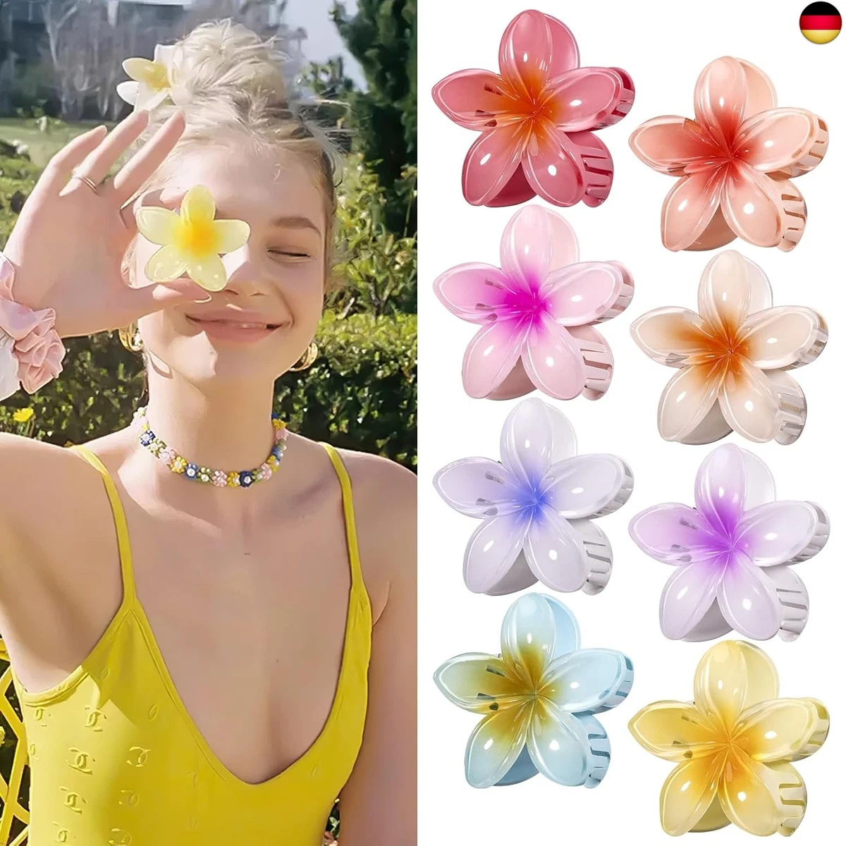 NET TOROS Rosen-Haarblüte Aus Polyester – Rote Blumenspange Für Hawaii-Look & Sommerfrisuren