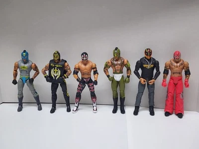 美泰 WWE REY MYSTERIO 摔跤雕像 6 件装基本精英  — 第 1/4 张图片