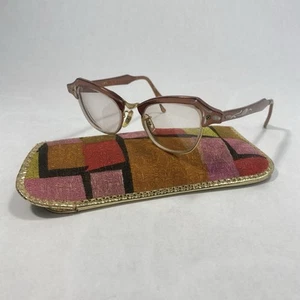 Vtg Bausch & Lomb Womens Eye Glasses Cat Eye Etched Frames Only 12K Gold Filled - Picture 1 of 17