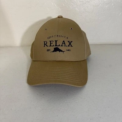Tommy Bahama Relax Hat Cap Strap Back Khaki Tan Embroidered Marlin Mens - Image 1 of 4