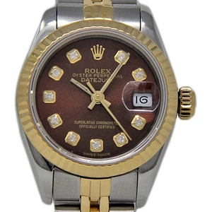 Rolex 69173 Datejust 26mm Steel & Gold Automatic Brown Diamond (Custom) #2249-1 - Picture 1 of 5