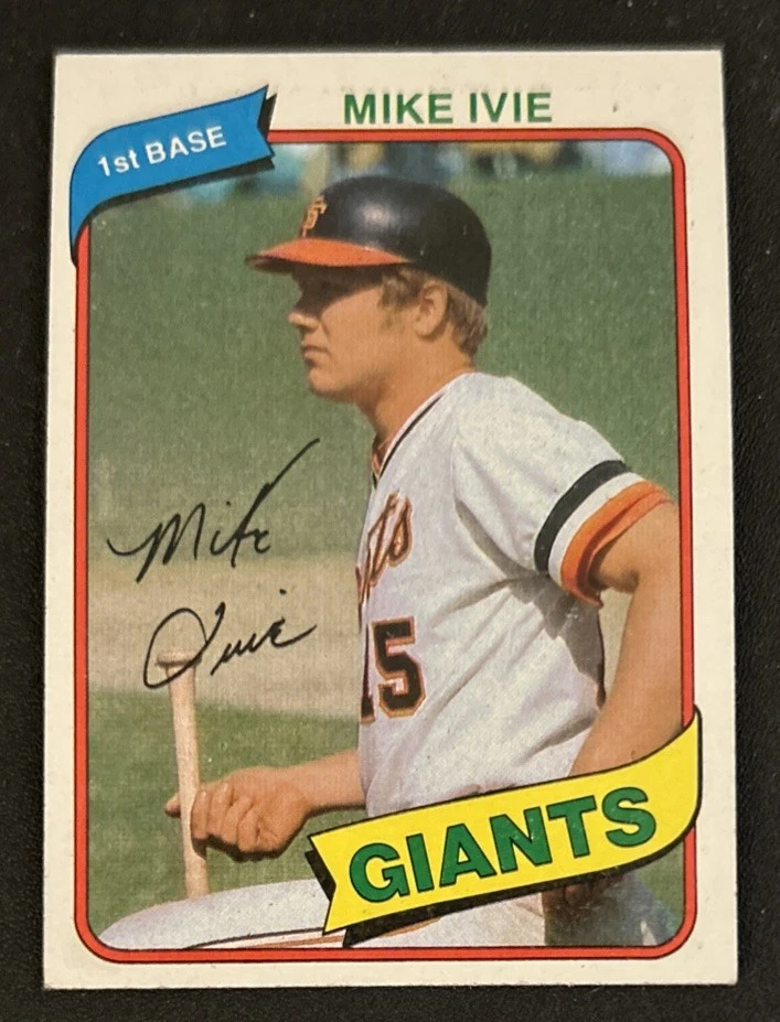 1980 Topps Mike Ivie Baseball Card #62 Giants 1B GD Bad Corners O/C - Image 1 of 2