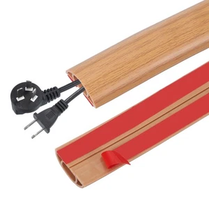 Cubierta de cable de piso de 3,3 pies, ocultador de cable de 0,43" de ancho x 0,28" de alto, roble amarillo - Imagen 1 de 6