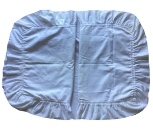 VTG Pair Of 2 Lot White Large Pillowcase Cover With 3”Ruffled Edges 35x27 Cotton - Picture 1 of 12