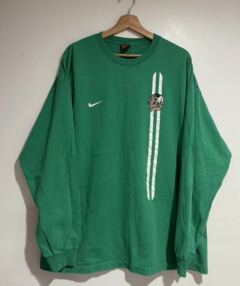 Camisa De Colección Nike Hockey Dakota del Norte Lucha Sioux Manga Larga Para Hombres XL Verde  Foto 1 de 4