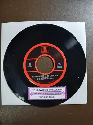 TEDDY BEARS To Know Him Is To Love Him DONNIE BROOKS Mission Bell 45 Title Strip - Image 1 of 2