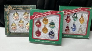 Juego de 3 adornos de vidrio vintage Bradford Christmas Trimmeries - Imagen 1 de 5