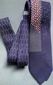 Men’s Vintage Lincoln Tie, Blue,  Red, White Pattern - Picture 1 of 7