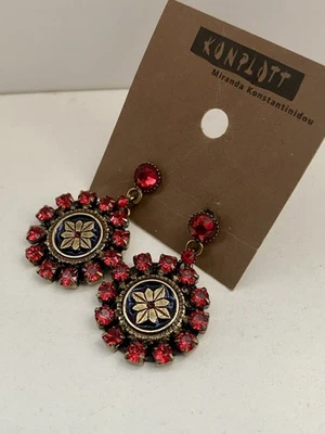 Konplott Ohrringe Medaillon Glam Boho Hippie  - Bild 1 von 4