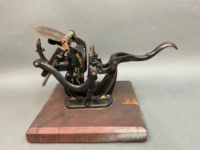 小号古董铸铁印刷机 4" x 3" 桌面收藏品打印工具 — 第 1/4 张图片