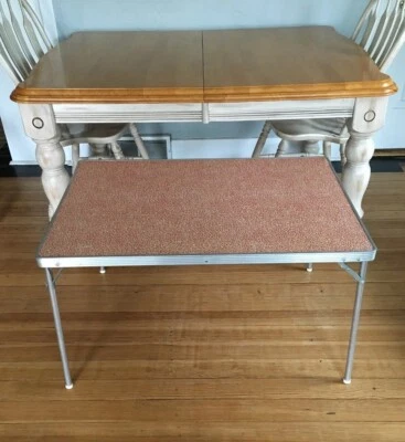 Mesa Plegable MCM Vintage Niños Niños 36”X24” Aluminio Masonita Vinilo Foto 1 de 4