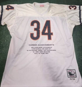 Walter Payton Career Stats Jersey Rare Mitchell Ness Throwback Made In USA Sz 60 - Picture 1 of 13