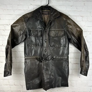 Vintage Yves Saint Laurent Leather Button Jacket Jacket Women’s Size 36 US 4 - Picture 1 of 8