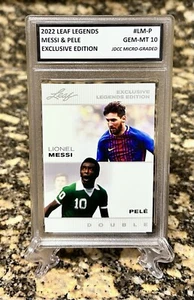 Lionel Messi & Pele 2022 Blatt Exklusive Legenden Bewertete Gem-Mt 10 # Lm-P. - Bild 1 von 3