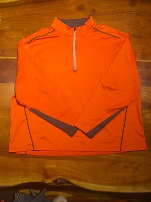 Walter Hagen Hydro-dri 高尔夫衬衫 XXL 橙色长袖运动服领 — 第 1/4 张图片