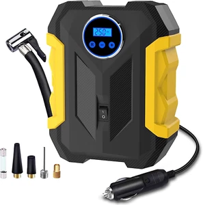 Digital Air Compressor Car Auto Pump Portable Tire Inflator w/LED Light DC 12V - Picture 1 of 11
