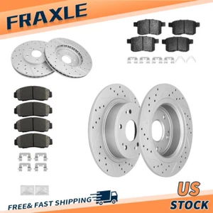 Front & Rear Drilled Rotors + Ceramic Pads For Honda Accord 2008 2009 2010 2011 - Picture 1 of 8