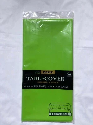 Amscan 54" x 108" Tablecloth Rectangular, Plastic Table Cover, Kiwi - Image 1 of 2
