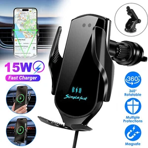 Kabelloses Autoladegerät Auto Handyhalterung Schnellladegerät für iPhone Samsung - Zdjęcie 1 z 12