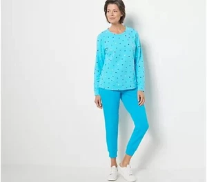 Top Pullover Sport Savvy Talla XXS Lunares AZUL AGUA A472319 - Imagen 1 de 2