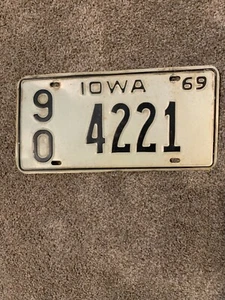 Iowa Nummernschild 1969. Landkreis 90 #4221 - Bild 1 von 2