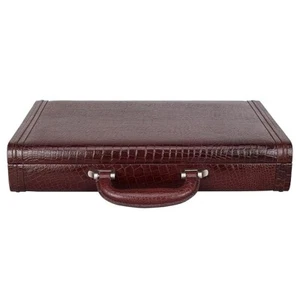 New Leather Travel Briefcase with Combination Lock Office Business Handbag - Picture 1 of 7