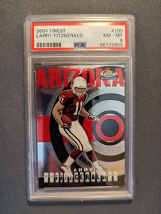 2004 Topps Finest #100 Larry Fitzgerald Rookie Card RC PSA 8