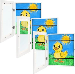 3-Pack Kids Artwork Frames, Quick Change Front-Opening Frame 10"x12.5" White NEW - Picture 1 of 6