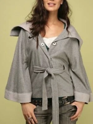 Chaqueta Free People Mezcla Lana Capa Cinturón L Foto 1 de 4