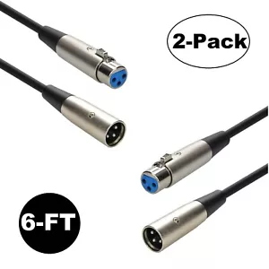 6 piedi XLR maschio - femmina 3P microfono audio bilanciato (CONFEZIONE DA 2) - Foto 1 di 4