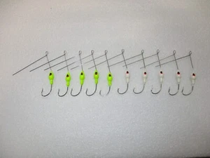10 Spinner Köderköpfe 1/4 oz. lackiert 5 Chartreuse 5 weiß - Bild 1 von 3