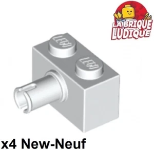 Lego 4x Stein Brick modifiziert 1x2 Pin weiß/white 2458 NEU - Bild 1 von 1