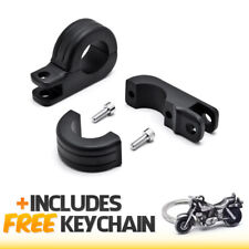 Black 1-1/4" Engine Guard Tube Bar Footpeg Clamps for Harley+Cruiser Keychain