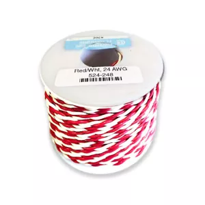 NCE 5240248 24 Gauge Stranded Twisted Pair Hook-Up Wire Red & White 100ft - Picture 1 of 1