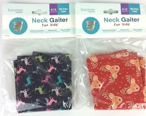 Neck Gaiter Christmas Reindeer Design Yrs 8 - 12 Lot Of 2 Winter Warmth Boomer - Picture 1 of 6