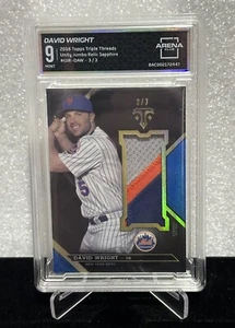 DAVID WRIGHT 2016 Topps Triple Threads Unity Jumbo Relic SAPPHIRE SSP #3/3 METS - Picture 1 of 4