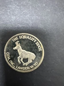 The Equality State, Gem, Inc Lander, WY 0,999 silberne runde Antilope kostenloser Versand - Bild 1 von 2