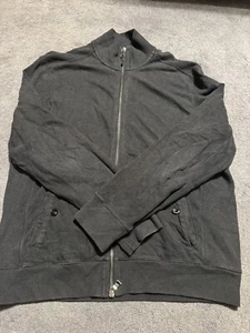 Vintage Polo Ralph Lauren Mens Medium Full Zip Cardigan Sweater Gray Side Pocket - Picture 1 of 4