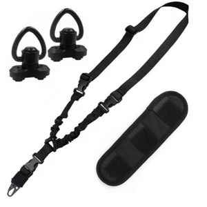 Single Point Gun Rifle Sling Bungee Strap w/ M-LOK Quick Release QD Sling Swivel - Picture 1 of 44