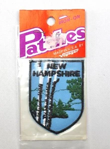 Neu Vintage New Hampshire Reise Souvenir genähter Bügelbild Patch USA Voyager - Bild 1 von 1