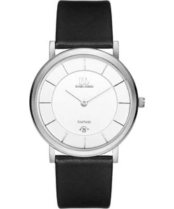 Danish Design IQ12Q898 White Dial Titanium Black Leather Quartz Men's Watch - Picture 1 of 1