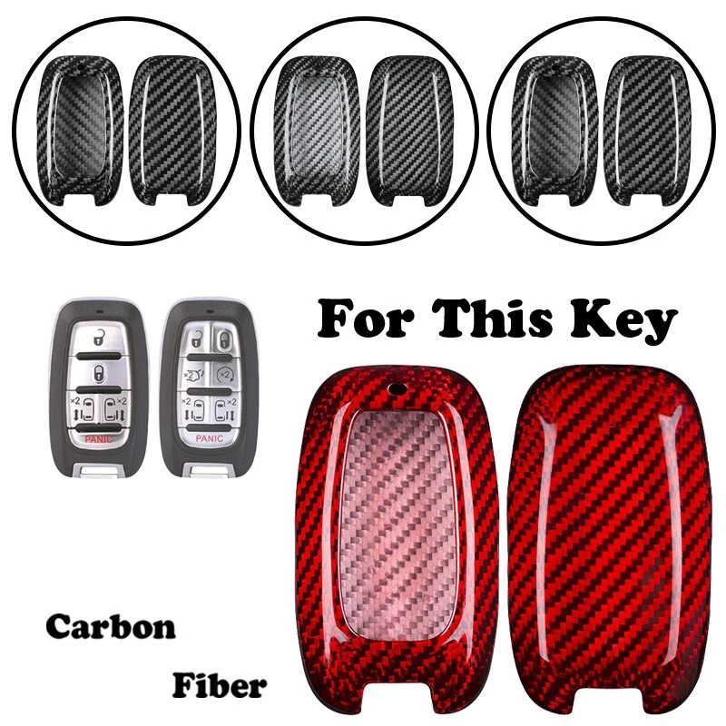 Funda protectora para llavero remoto de fibra de carbono para Chrysler Pacifica Voyager  Foto 1 de 4