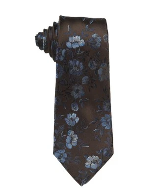 Kiton Napoli Nueva $370 Marrón Azul Estampado Floral 100% Seda Corbata 3.25” 8 cm Foto 1 de 3