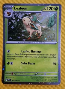  Leafeon 005 /131 Cosmos Rare Holo PrismaticTin Double Swirl NM - Picture 1 of 15