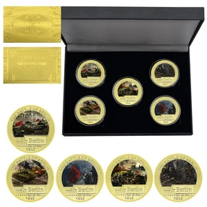 5pcs/box Battle of Berlin 1945 Gold Coins | WWII Eastern Front Historic Medals - Picture 1 of 9